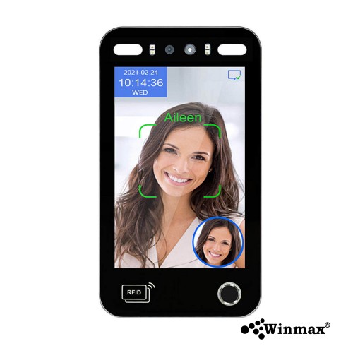 เครื่องสแกนควบคุมการเข้า-ออกอัจฉริยะ AI จดจำใบหน้า IPS HD 8 นิ้ว  รองรับ QR Code และลายนิ้วมือ Winmax-AI18EF