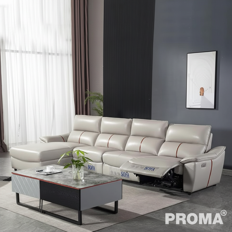 โซฟาหนังเข้ามุมปรับเอนไฟฟ้าดีไซน์โมเดิร์น รุ่น Proma-SFT-06