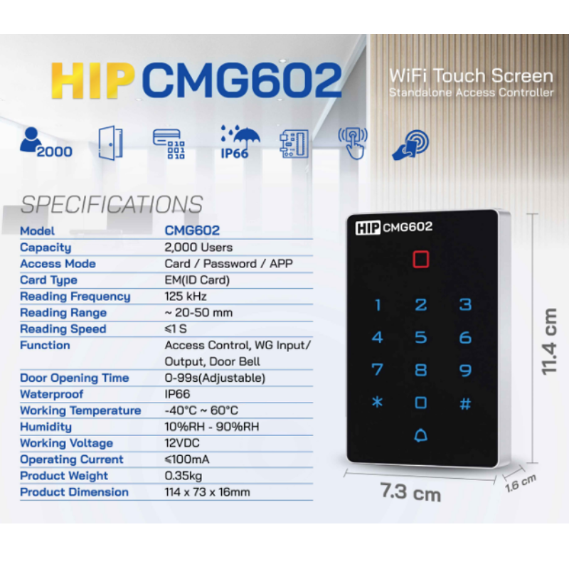 เครื่องทาบบัตร HIP รุ่น WIFI CMG602