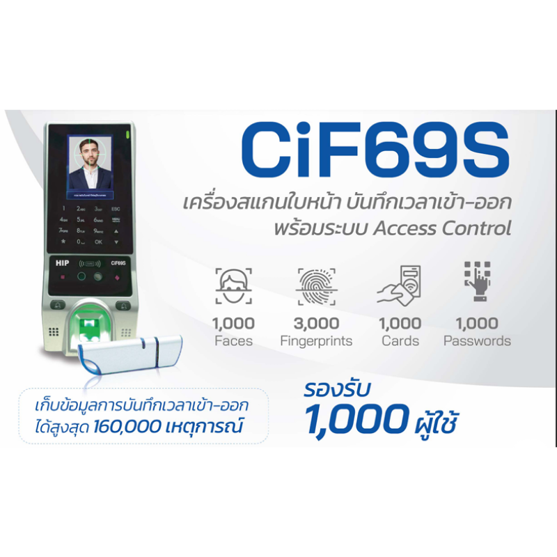 เครื่องสแกนใบหน้า รุ่น CiF69S