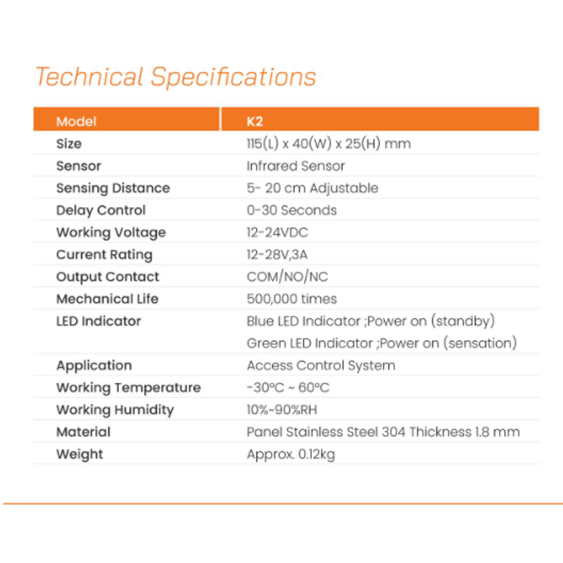 Exit Switch No Touch K2