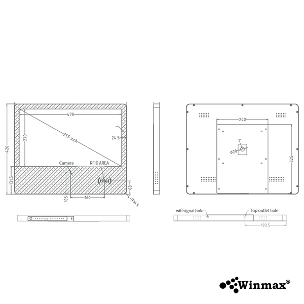 จอทัชสกรีน (RFID Touch PC) ขนาด21.5 สีขาว รุ่น Win-132