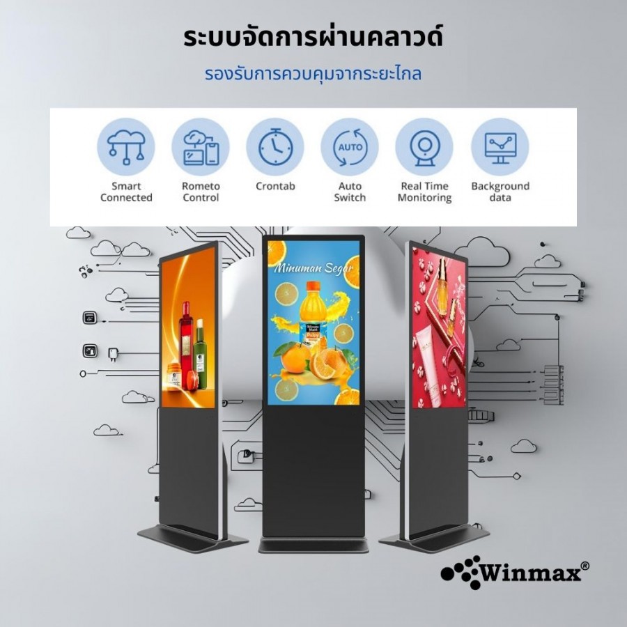 ป้ายแสดงโฆษณาดิจิตอลแบบตั้งพื้น ขนาด 65 นิ้ว Winmax รุ่น Win-DIV411-65