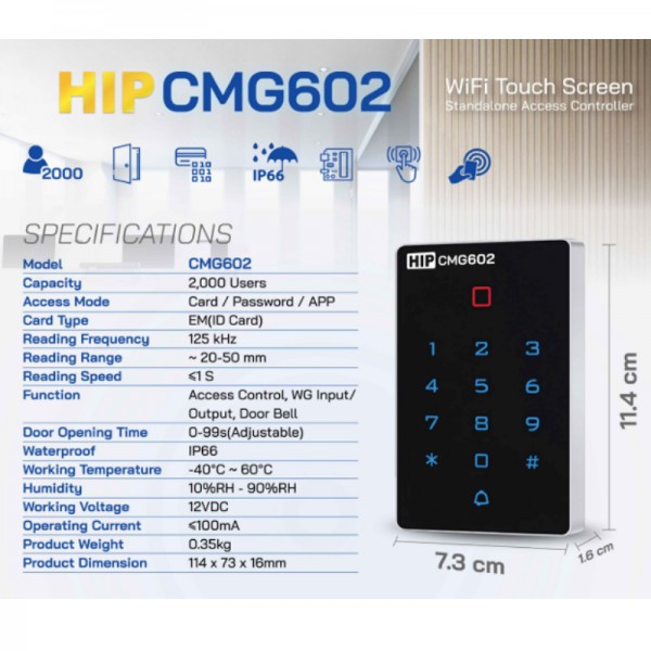 เครื่องทาบบัตร HIP รุ่น WIFI CMG602