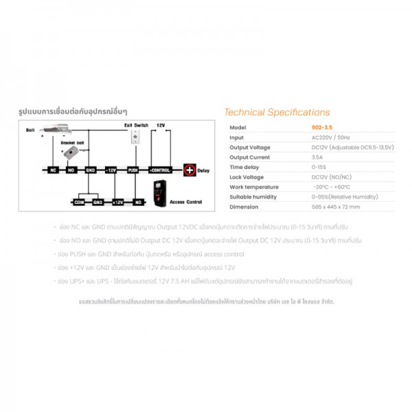 Power Supply Access Control รุ่น 902-3.5