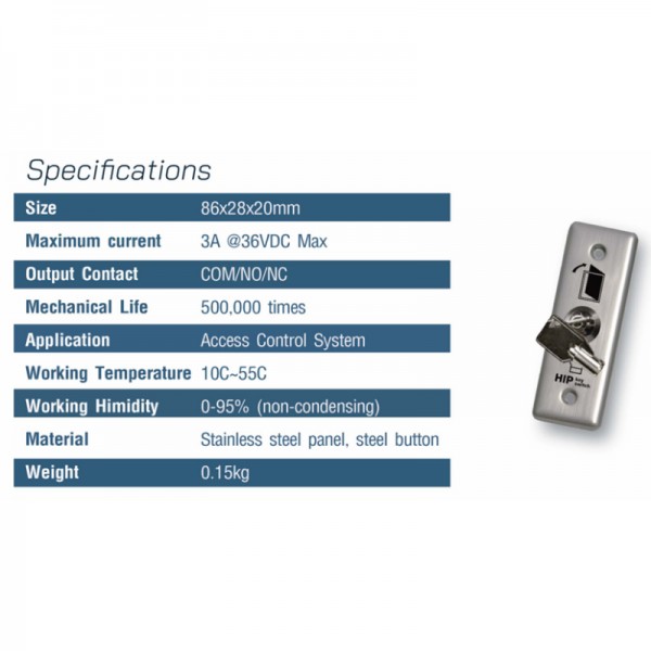 Stainless Steel Key Switch ABK801K