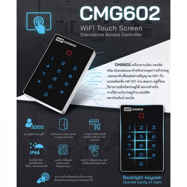 เครื่องทาบบัตร HIP รุ่น WIFI CMG602