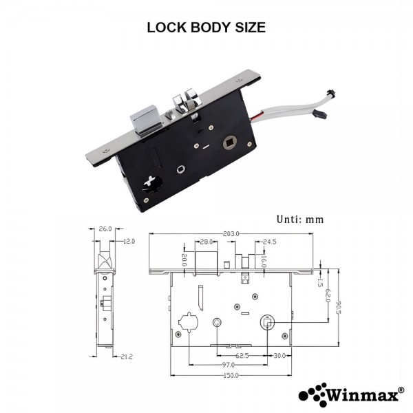 ประตูล็อคโรงแรมดิจิตอล Winmax Hotel Lock รุ่น WN-S19