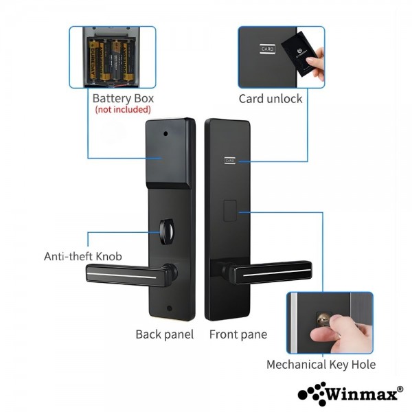 ประตูล็อคโรงแรมดิจิตอล Winmax Hotel Lock รุ่น WN-S19