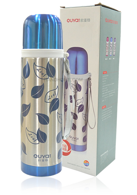Stainless Vacuum Bottle and Cool 480 ml. Blue Color