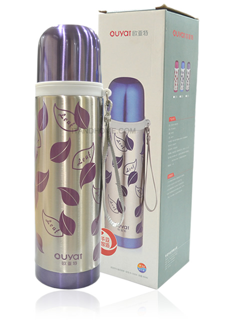 Stainless Vacuum Bottle and Cool 480 ml. Violet Color