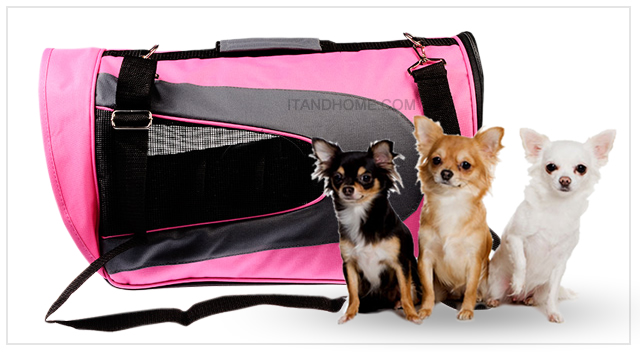 Petcomer Bag pet dog and cat portable pet pink color