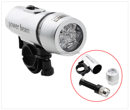Power Beam Multi Functional Super Bright White 5 LED Bicycles Lights