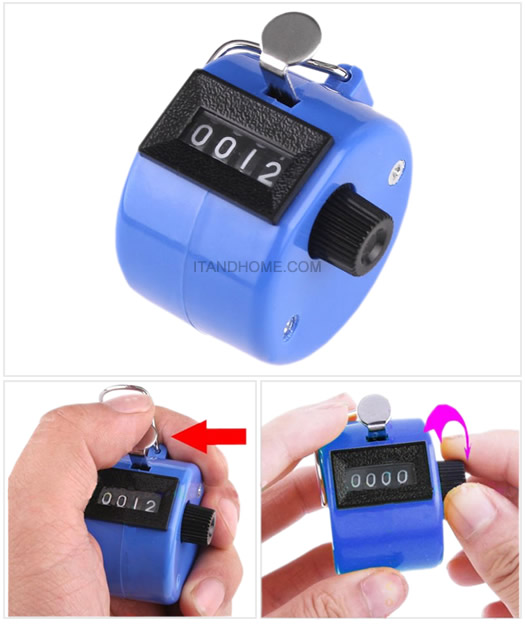 Handheld Manual 4 Digit Number Tally Counter Clicker