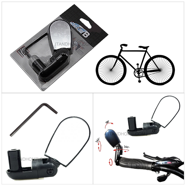 bike bicycle rear reflective mirror view mirror  thighed safety
