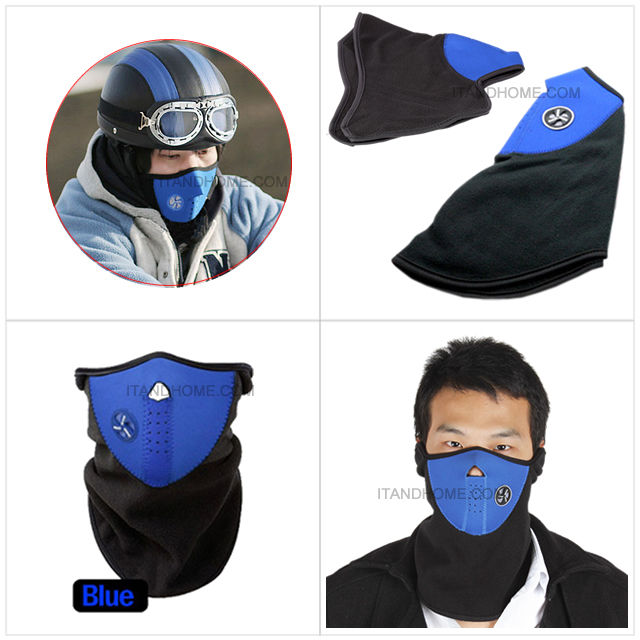 Bike Bicycle Cycling Half Face Mask Winter Neck Warmer Blue color