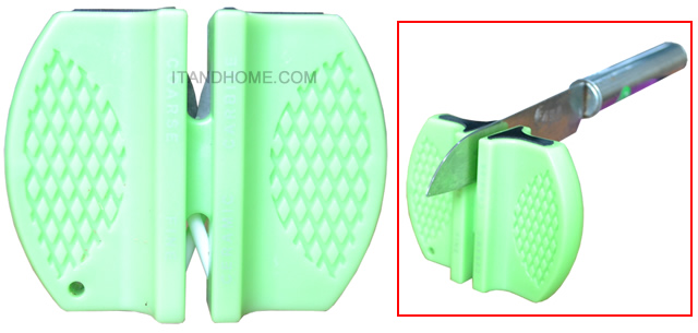Mini Pocket Kitchen Knife Sharpener Tool Green