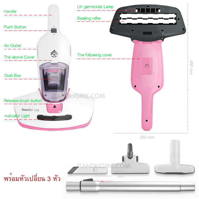 Vacuum Cleaner UV Germicidal Powerful Suction Dust Collector HandHeld UV-01A