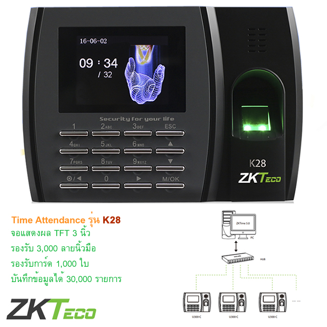 Time Attendance Fingerprint ZKTeco Model K28