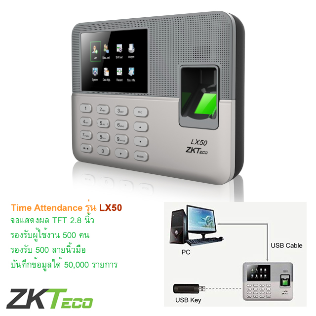 Time Attendance Fingerprint ZKTeco Model LX50