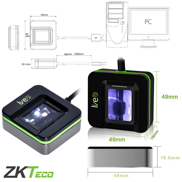 USB Fingerprint Reader ZKteco Live 20r