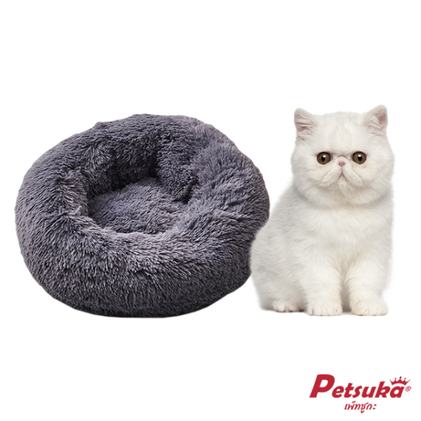 Pet Donut Beds Soft Comfy Pet Donut Mattress 50 cm Gray Color