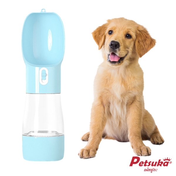 Petsuka Portable Pet Water Bottle Feeder Pet Feeders Blue Color