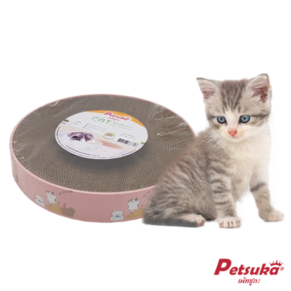 Petsuka Cardboard Cat Scratcher Cat Bed Pink Color
