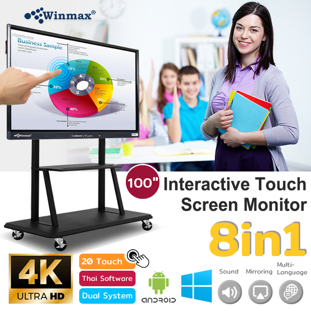 100 Inch Smart Touch Screen Interactive Whiteboard for Education / Conference Meeting