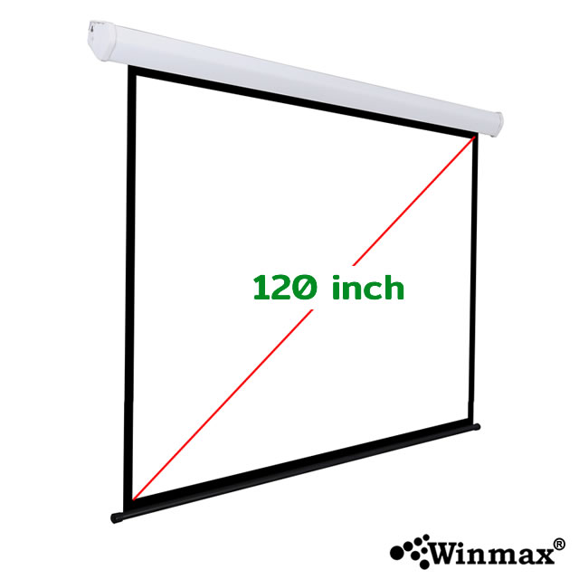 Wall Mounted Motorized Projector Screen 120 inch 4:3 with Remote Control