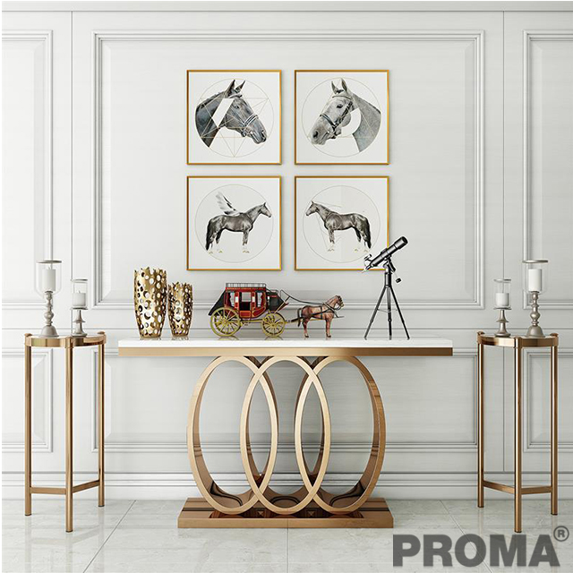 Stainless steel console table For Modern Living Room