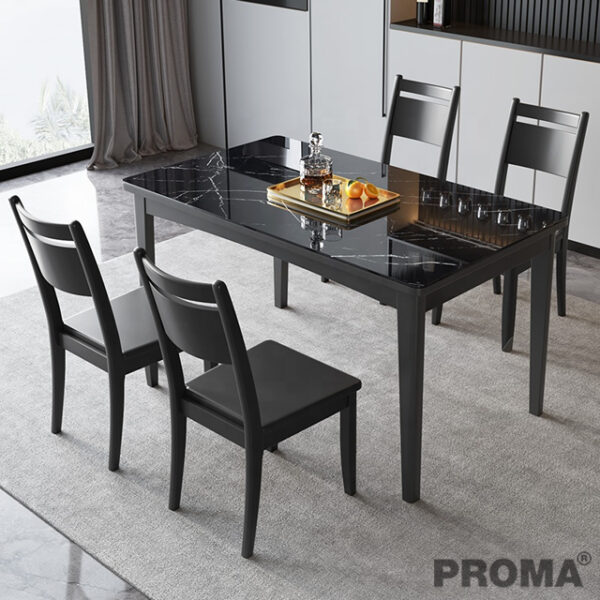 Modern Luxury Solid Tempered Glass Dining Table