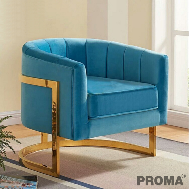 Proma Velvet Living Room Sofa Chair