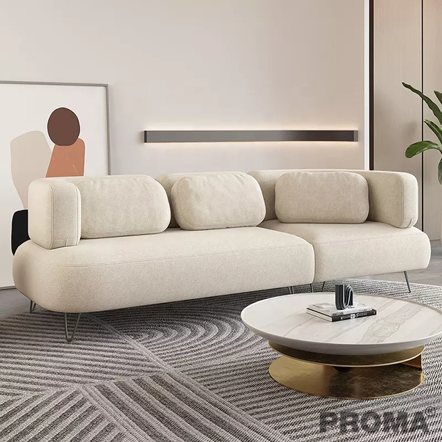 Corner L shaped Embracing Curve Lamb Velvet Fabric Sofa