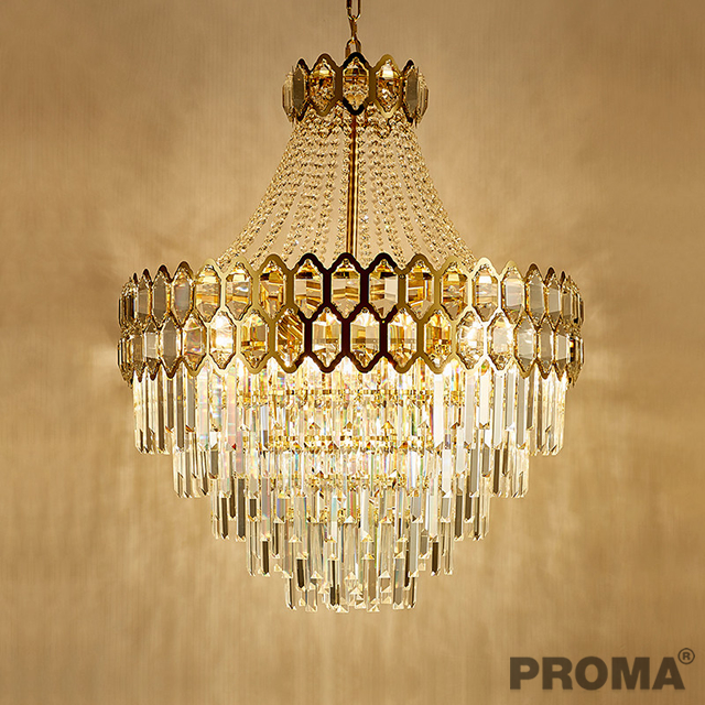 Crystal Chandelier For High Ceilings Gold Stainless