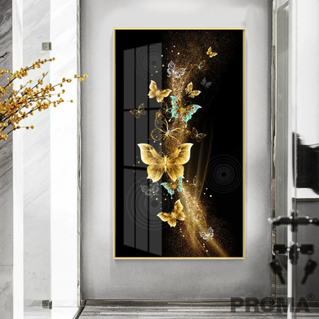 Auspicious Golden Butterfly Wall Art Canvas