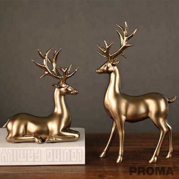 Resin Statue Nordic Golden Deer