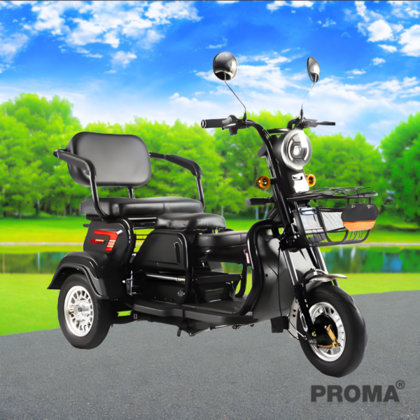 3-wheel electric motorcycle with adjustable seat