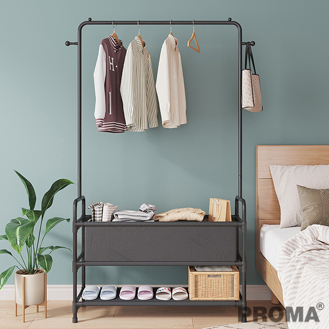 Clothes Hanger Folding Coat Rack Bedside Storage