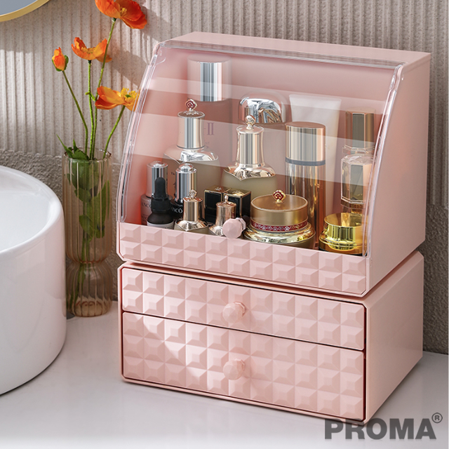 Desktop Cosmetics Storage With Drawer Rack