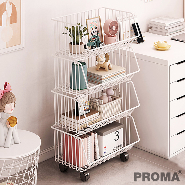 Kitchen Rack Detachable with Wheels Mobile Trolley Storage