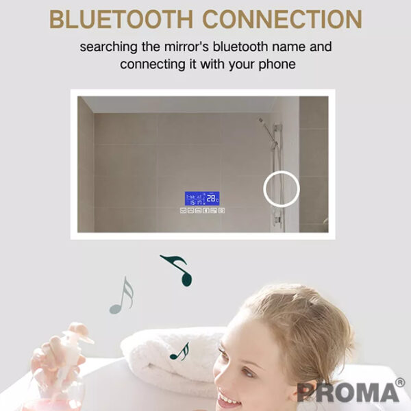 MAKEUP CLOCK TIME DISPLAY LED BATHROOM MIRROR WITH LIGHT