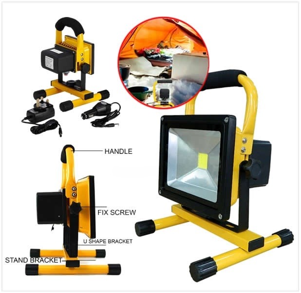 led rechargeable flood light 20W waterproof ip65