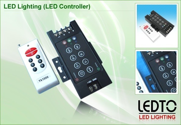 ชุดควบคุม LED 8 คีย์พร้อมรีโมท RF สำหรับเปลี่ยนสีไฟ LED