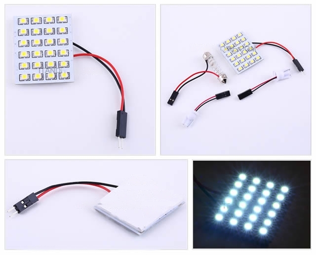 DC 12V 24 SMD LED Car Interior Light Panel Auto Lamp Bulb