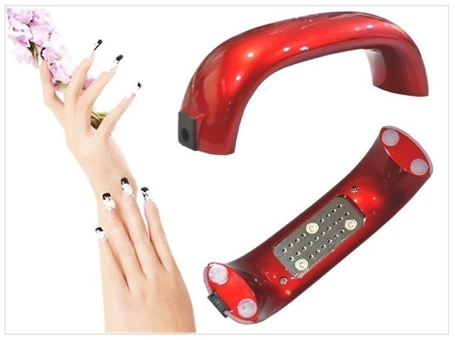 6W 100-240V Mini Nail Art Gel Curing LED UV Lamp Dryer (Red Color)