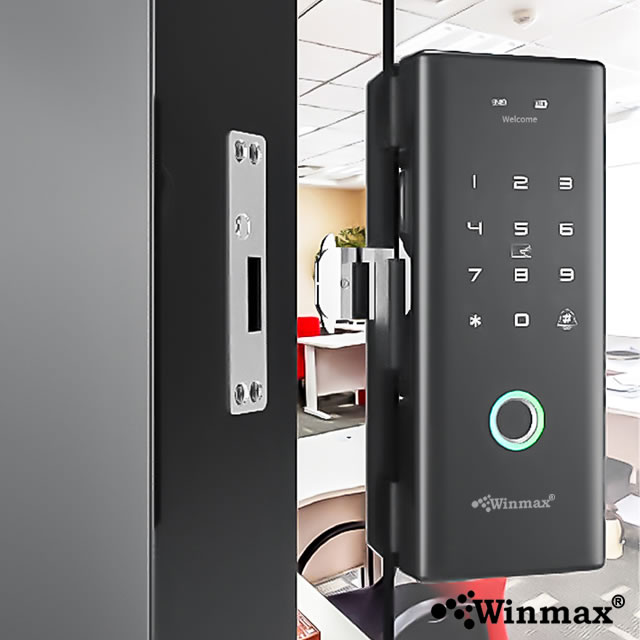 Smart biometric fingerprint digital glass door lock