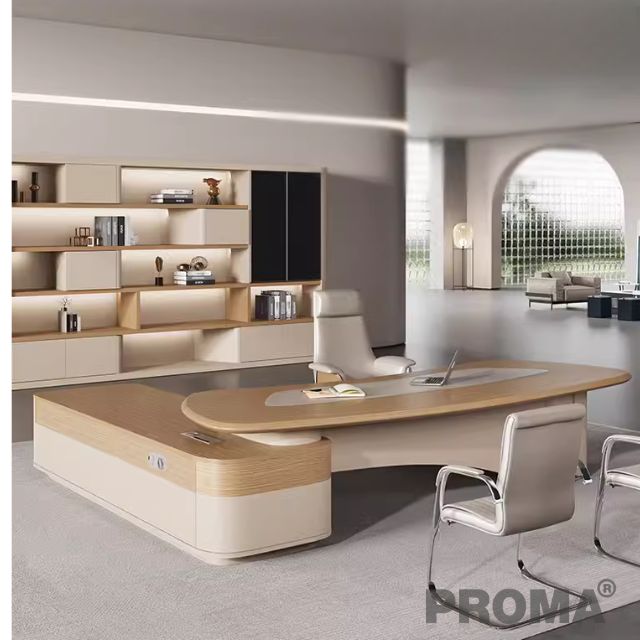  Executive Office Table Desk and Chair with Side Table