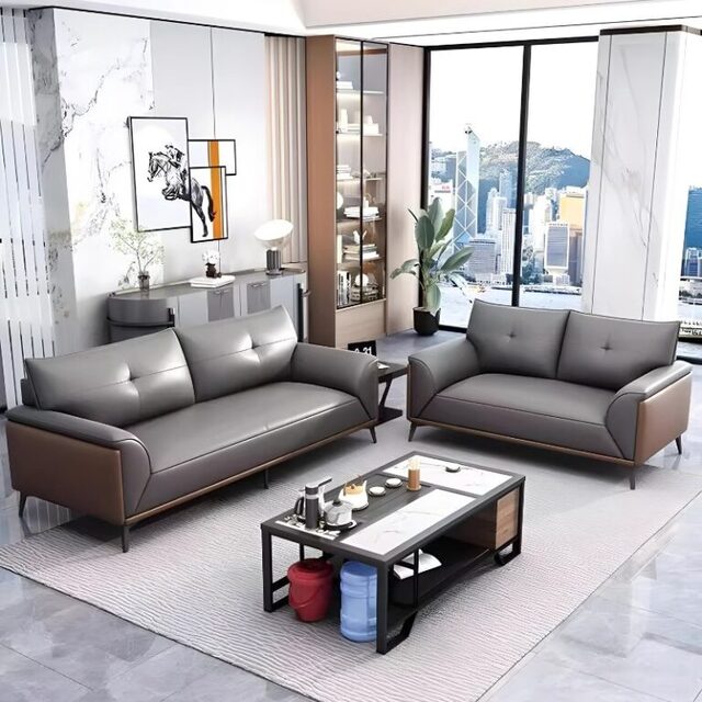 Luxurious design leather sofa set leather office sofa