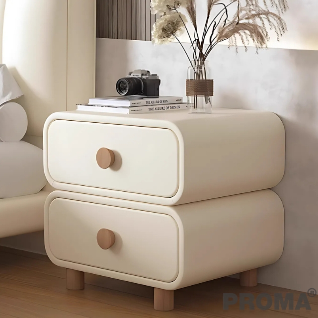 Simple modern small solid wood bedside table